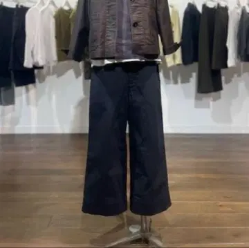 [ 마가렛호웰 ] WORKWEAR 코튼 드릴 팬츠 네이비 와이드