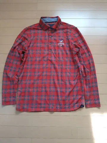 Callaway 체크 무늬 긴팔 셔츠