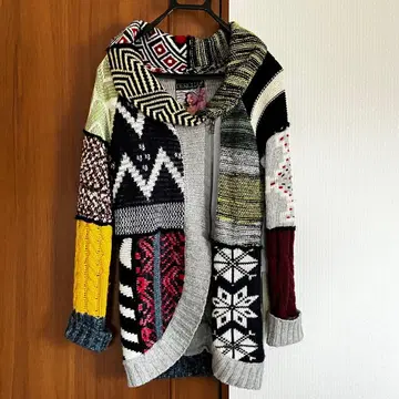 desigual 패치워크 니트 자켓 가디건 M