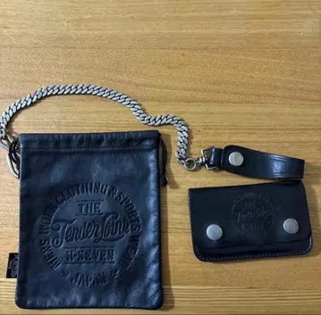 텐더 로인 블랙 가죽 지갑 체인 코드 번