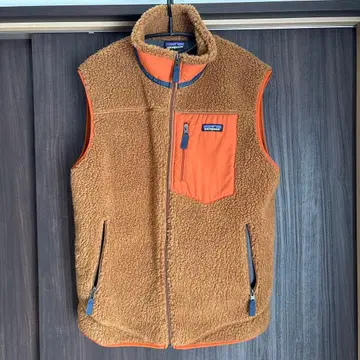 patagonia 플리스 베스트 L 브라운 오렌지