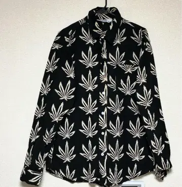 나뭇잎 패턴 긴팔 패턴 셔츠 M 사이즈