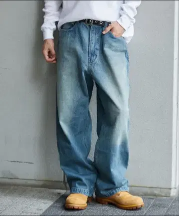 완판템 B.C.STOCK 와이드 스트레이트 데님 라이트 블루 S