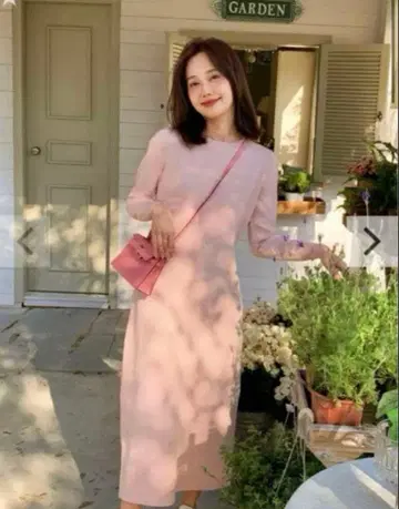 birthdaybash 벌스데이 바쉬 핑크 니트 롱 원피스