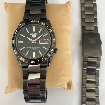 SEIKO 5 자동 와인딩 손목시계 블랙