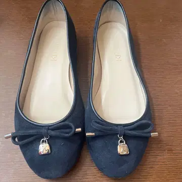 키타무라 네이비 플랫슈즈 리본 포함 23.5cm
