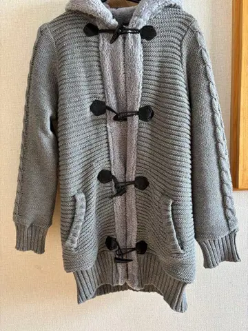 미사용 새상품 LIPSTAR 더플 니트 코트 보아 안감 그레이 사이즈 5