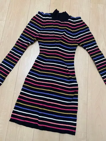 SNIDEL 스트라이프 하이넥 원피스