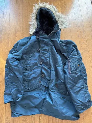 [ 12월 SALE ] 밀리터리 자켓 다크 블루 후드 부착