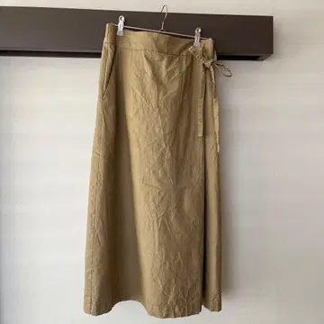 북유럽 생활 잡화점, 린넨 혼방 랩스커트 / 베이지 S