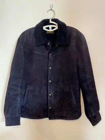 텐더 로인 안장 스웨이드 자켓 네이비