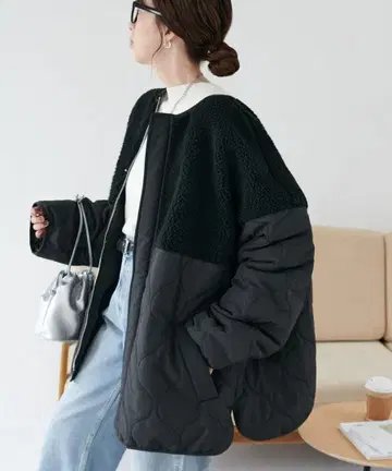 [ 택 포함 새상품 ] DISCOAT 보아 절개 퀼팅 코트 M