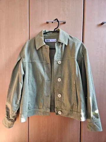 ZARA 데님 자켓 카키