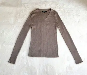 언타이틀 양모 실크 캐시미어 리브 니트 소매 슬릿 사이즈 2 그레이지