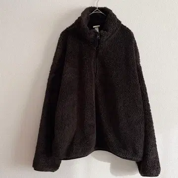 에이치앤엠 H&M 보아 플리스 트레이닝복 상의 하프 지퍼 블랙