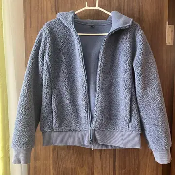 유니클로 방풍 블록 테크 플리스 보아 후드티 집업 아우터 L