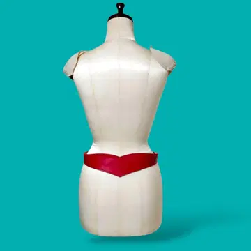 하트 벨트 레드 가죽 빈티지 허리 마크 개성파 코스프레