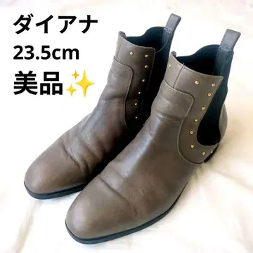 새상품급 다이애나 가죽 사이드 고어 부츠 그레이 23.5cm