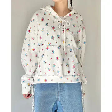 POPPY 꽃무늬 후드 부착 후드티