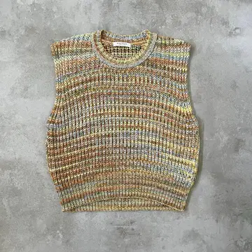 MACPHEE 맥피 프린티드 얀 크루넥 베스트