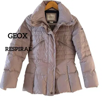 컨디션 최상 GEOX RESPIRA 다운 자켓 광택 그레이 벨트 포함