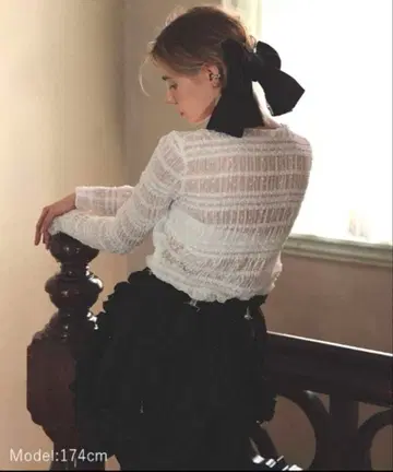 새상품 DONOBAN 도노반 도트 레이스 상의 화이트