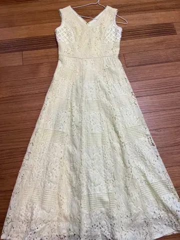 레이스 슬리브리스 롱 원피스