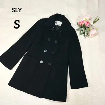 슬라이 피 코트 S 블랙 아우터 더블 브레스트 플레어 슬리브 031