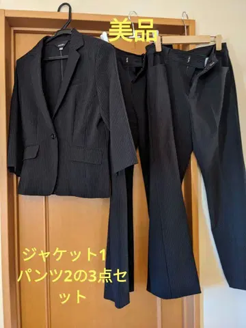 새상품급 블랙 스트라이프 슈트 상하의 세트 11호
