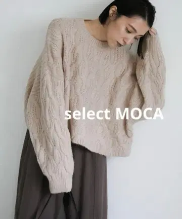 [택 포함 새상품] select MOCA 돌먼 슬리브 숏 니트
