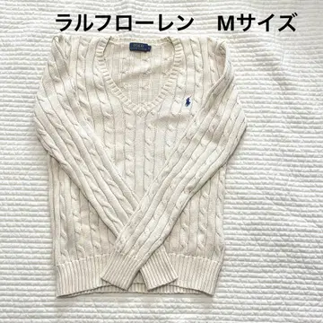 랄프 로렌 V넥 케이블 니트 M 사이즈