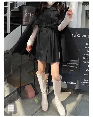 벨트 포함 케이프 코트 [ze762]