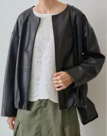 새상품급 비어즐리 노카라 라무 가죽 자켓