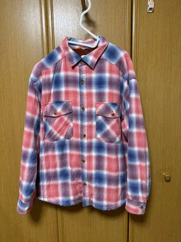 BAYFLOW 체크 무늬 빈티지풍 보아 셔츠 레드 미사용 새상품