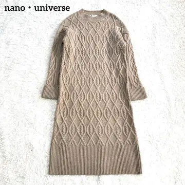 나노 유니버스 케이블 니트 원피스 롱 베이지 F