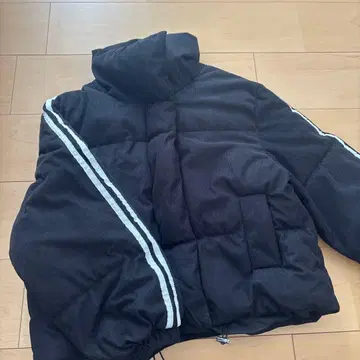 코듀로이 후드 부착 다운 자켓