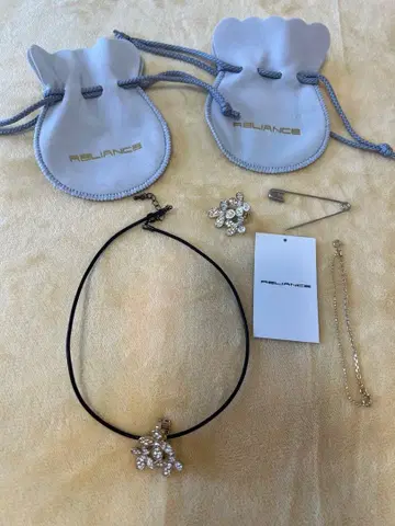 RELIANCE 꽃 모티브 브로치 목걸이