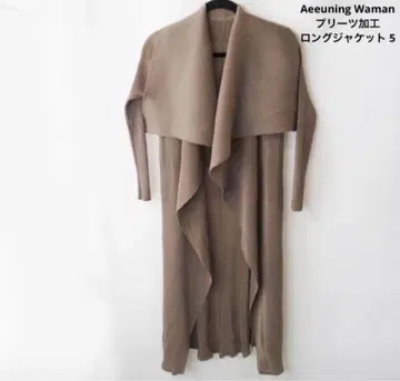 Aeeuning Waman 플리츠 가공 롱 자켓 5