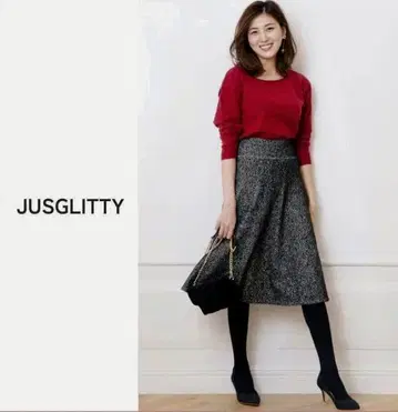 JUSGLITTY 저스길리티 도킹 원피스 트위드 A라인