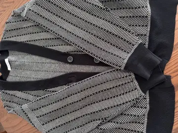 GLOBAL WORK 스트라이프 도트 니트 가디건