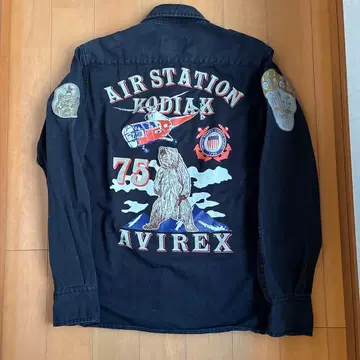 초특가 아비렉스 밀리터리 셔츠 블랙 남성용 M 면 100