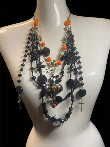 Midnight Ember Cross Necklace