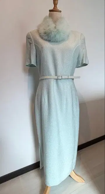 전체 라메 원피스 그린 M 사이즈