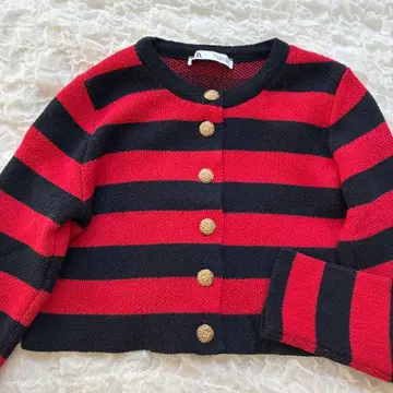 인기 ZARA 보더 골드 가디건