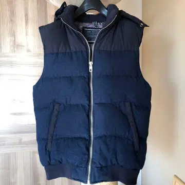 자라 ZARA MAN DENIM 후드 부착 베스트 네이비