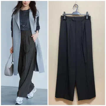 빅 사이즈 23구 TW 매트 크로스 와이드 팬츠(자유구 ICB 쿠미교쿠)