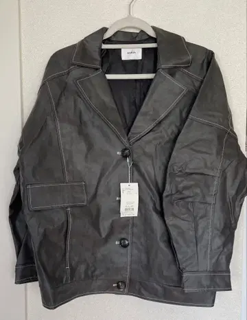 다크 그레이 합성 피혁 자켓 F 사이즈