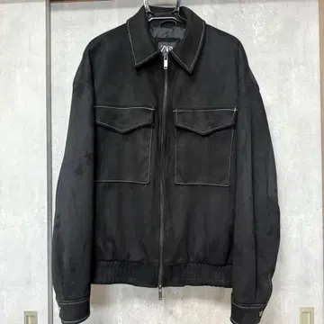 ZARA 자라 페이크 스웨이드 블루종 자켓 M