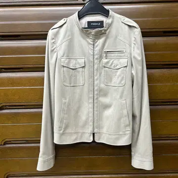 FRAGILE 합성 피혁 자켓 라이트 베이지