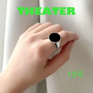 THEATER 시어터 서클 오닉스 플랫탑 실버 반지 13호